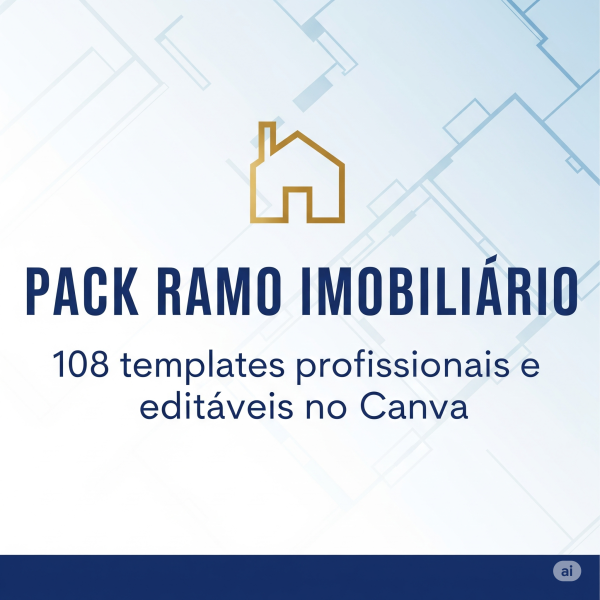 Pack Ramo Imobiliário 108 templates profissionais e editáveis no Canva