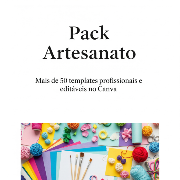 Pack artesanato Mais de 50 templates profissionais e editáveis no Canva